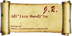 Jálics Renáta névjegykártya